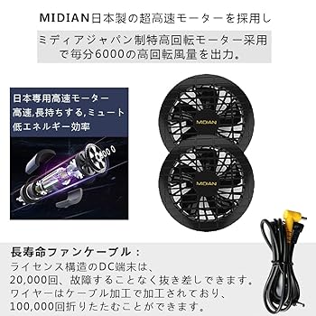 Amazon.co.jp: [MIDIAN] フアン付き作業服 ベスト メンズ